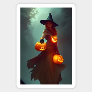 Pumpkin witch Sticker